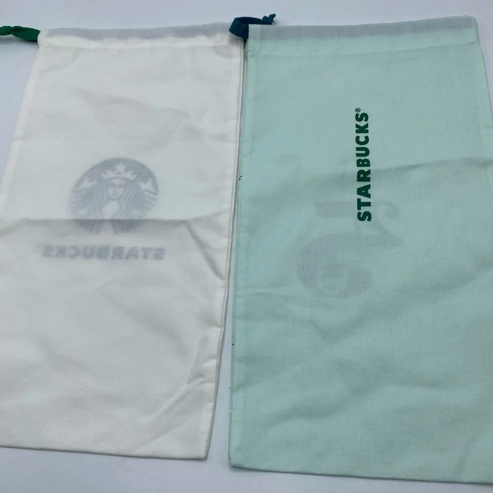 Starbucks Dust Bags 25 Years Thailand Mint Green & White Bag Canvas